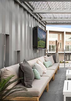 Outdoor living space in the Marq, a dbURBAN Community in SLC Utah